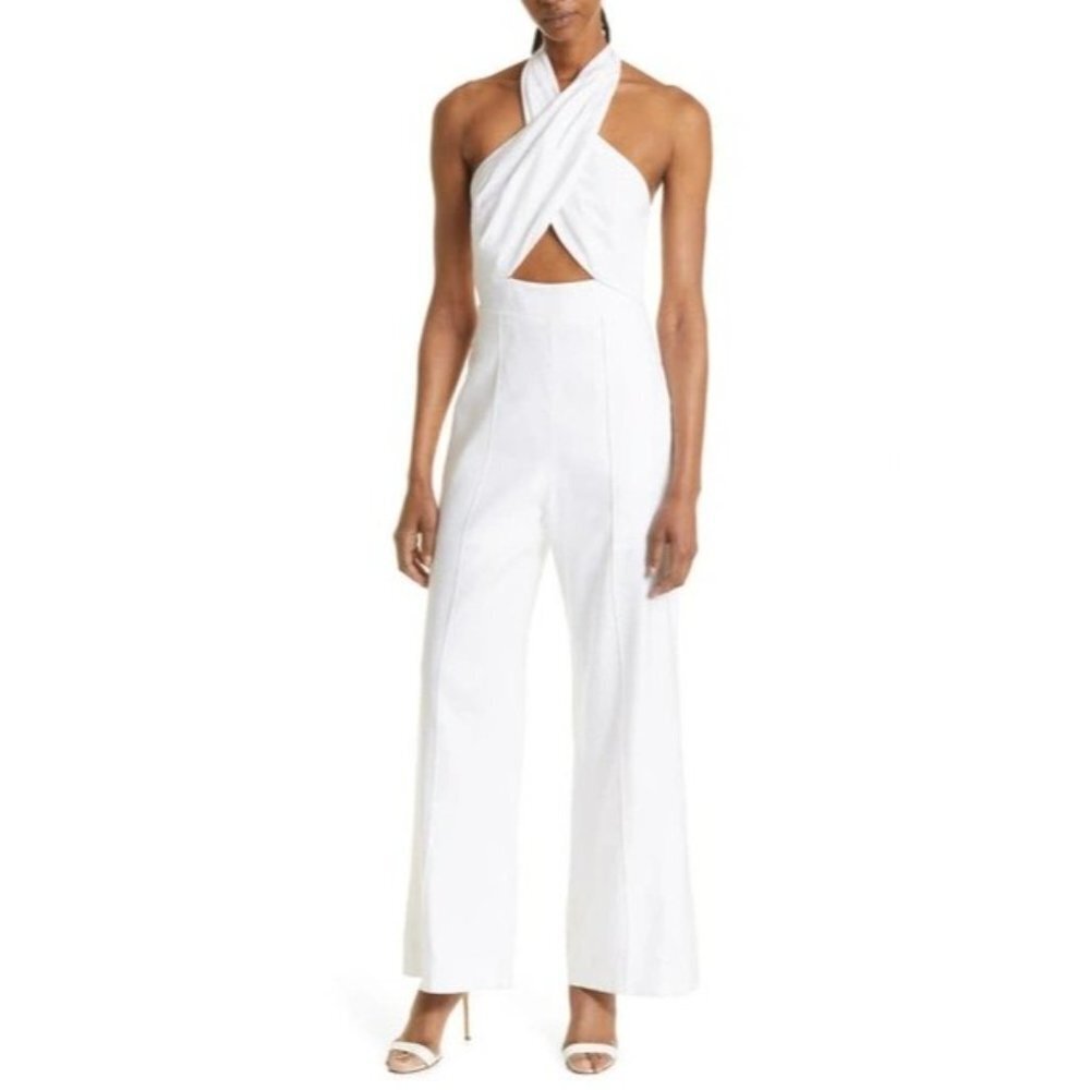 Milly Eda Linen Jumpsuit in White 2 New Womens Dressy Outfit - Picture 8 of 12